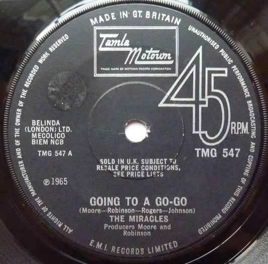 The Miracles : Going To A Go-Go (7", Single, RP, Sol)