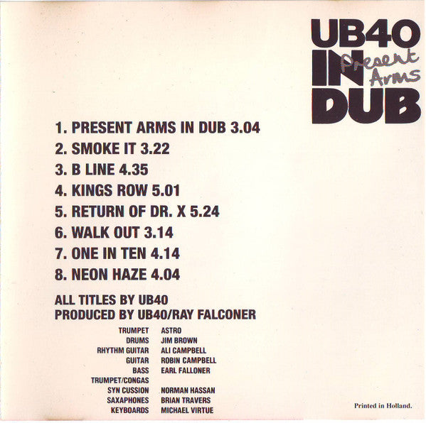 UB40 : Present Arms In Dub (CD, Album, RE)