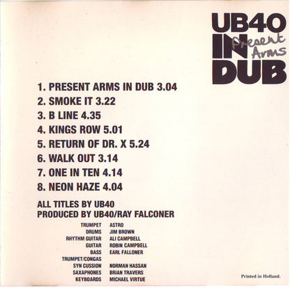 UB40 : Present Arms In Dub (CD, Album, RE)