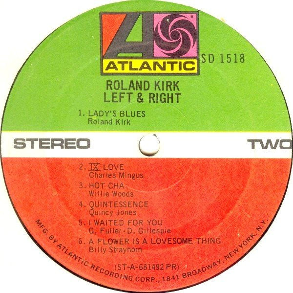 Roland Kirk : Left & Right (LP, Album, PR )