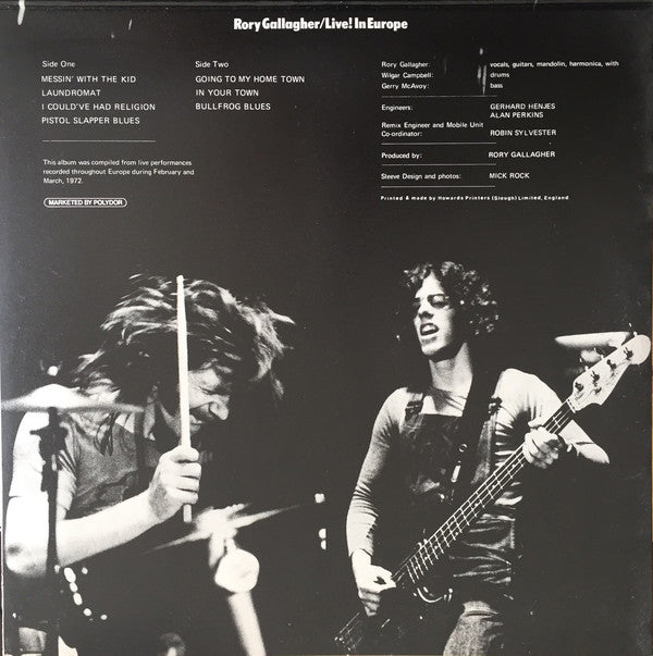 Rory Gallagher : Live! In Europe (LP, Album, Gat)