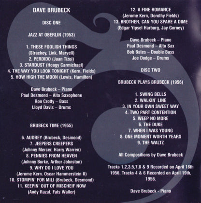 Dave Brubeck : Eight Classic Albums (4xCD, Comp, RM)