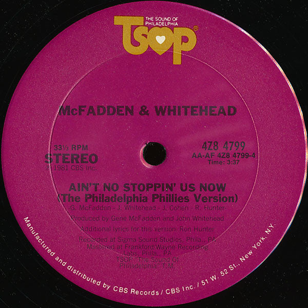 McFadden & Whitehead : Ain't No Stoppin' Us Now (12", Single)