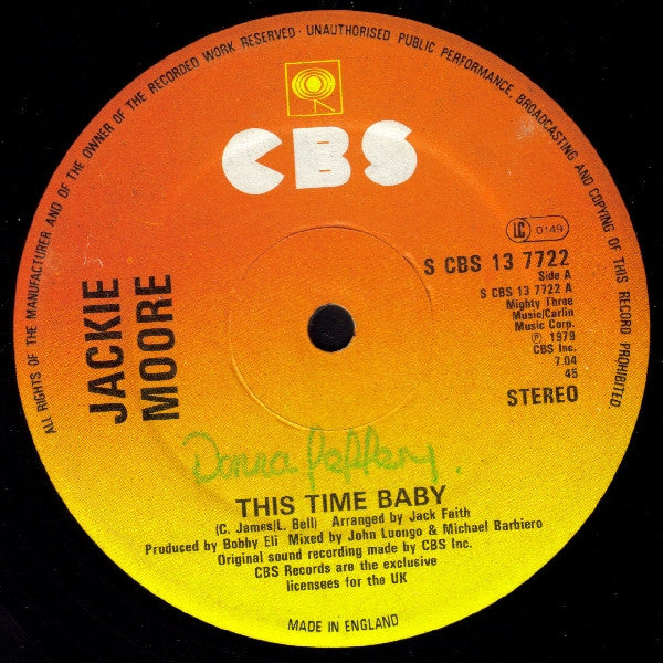 Jackie Moore : This Time Baby (12")