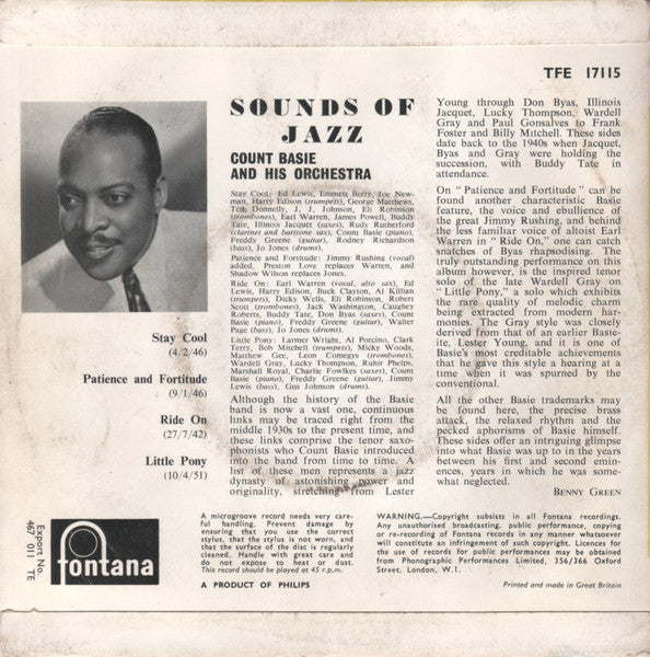 Count Basie Orchestra : Sounds Of Jazz (7", EP)