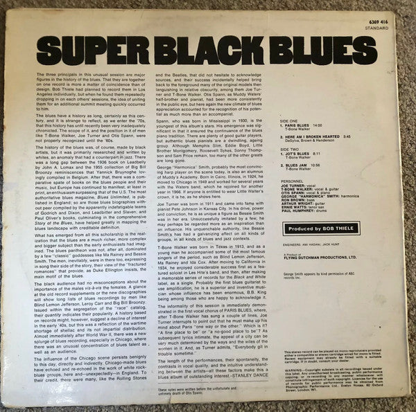 Super Black Blues Band Featuring T-Bone Walker, Big Joe Turner, Otis Spann : Super Black Blues (LP, Album, Bla)