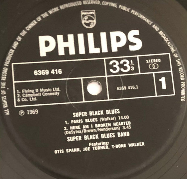 Super Black Blues Band Featuring T-Bone Walker, Big Joe Turner, Otis Spann : Super Black Blues (LP, Album, Bla)