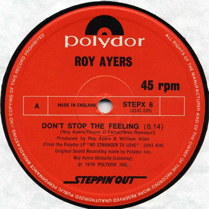 Roy Ayers : Don't Stop The Feeling (Full Length Version) (12", Single)