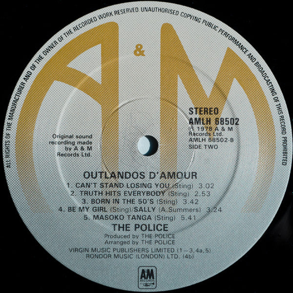 The Police : Outlandos D'Amour (LP, Album)