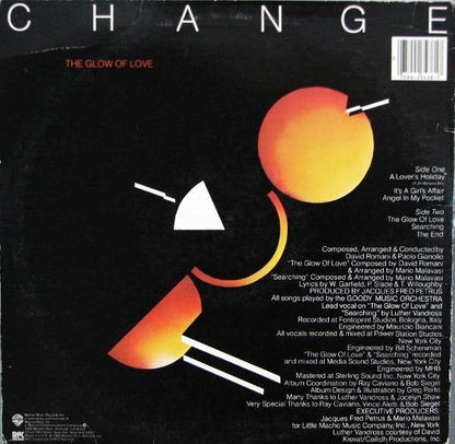 Change : The Glow Of Love (LP, Album, RE, Win)