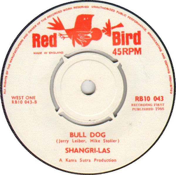 The Shangri-Las : I Can Never Go Home Any More / Bull Dog (7", Single, pus)