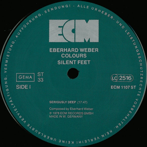 Eberhard Weber Colours : Silent Feet (LP, Album)