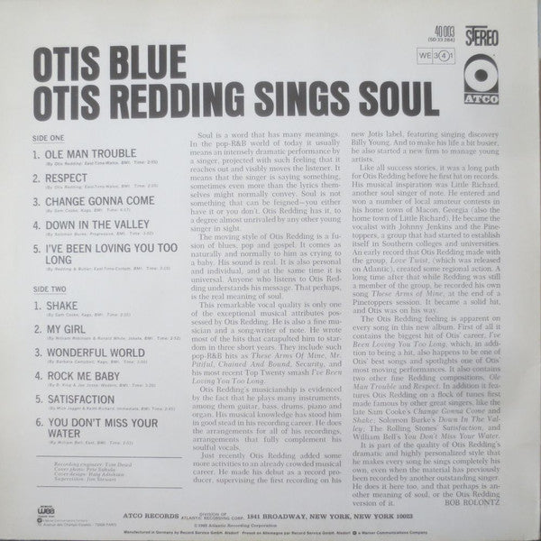 Otis Redding : Otis Blue / Otis Redding Sings Soul (LP, Album, RE)