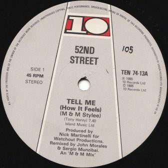 52nd Street : Tell Me (How It Feels) (M & M Mix) (12")