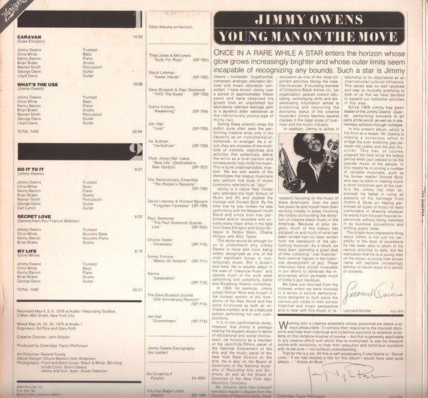 Jimmy Owens : Jimmy Owens (LP, Album, Promo)