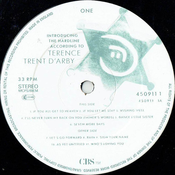 Terence Trent D'Arby : Introducing The Hardline According To Terence Trent D'Arby (LP, Album)