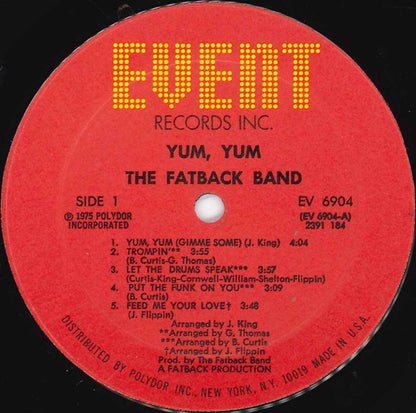 The Fatback Band : Yum Yum (LP, Album, Mon)