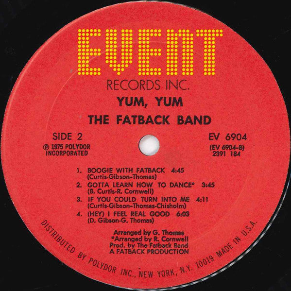 The Fatback Band : Yum Yum (LP, Album, Mon)