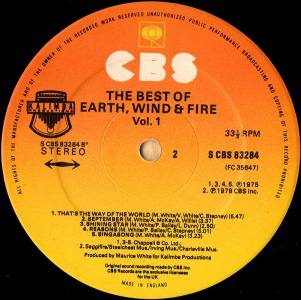 Earth, Wind & Fire : The Best Of Earth, Wind & Fire Vol. I (LP, Comp, Gat)