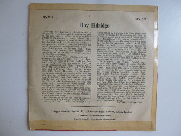 Roy "King David" Eldridge & His Little Jazz : Roy Eldridge And His Little Jazz (7", EP, Tri)