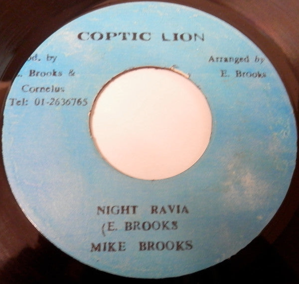 Mike Brooks : Night Ravia (7", Single, Blu)