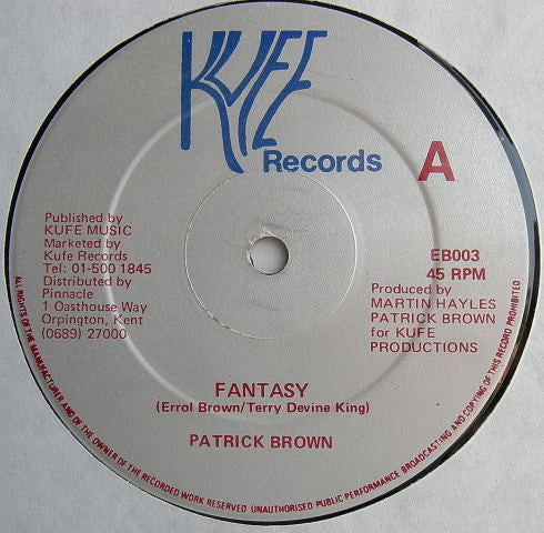 Patrick Brown (3) : Fantasy / On The Right Track (12", Single)