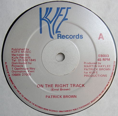 Patrick Brown (3) : Fantasy / On The Right Track (12", Single)