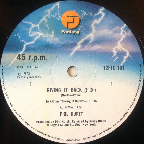 Phil Hurtt : Giving It Back (12", Single)