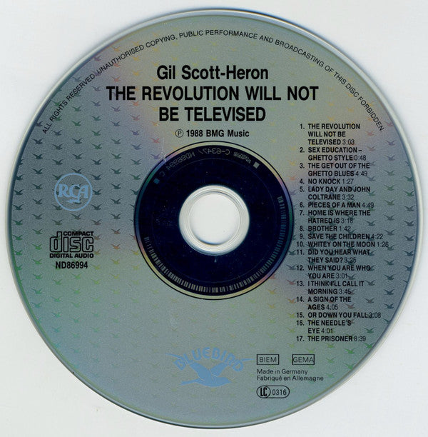 Gil Scott-Heron : The Revolution Will Not Be Televised (CD, Album, Comp, RE, RM, RP)