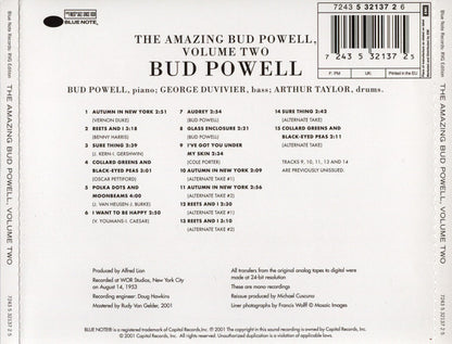 Bud Powell : The Amazing Bud Powell, Volume Two (CD, Album, Mono, RE, RM)