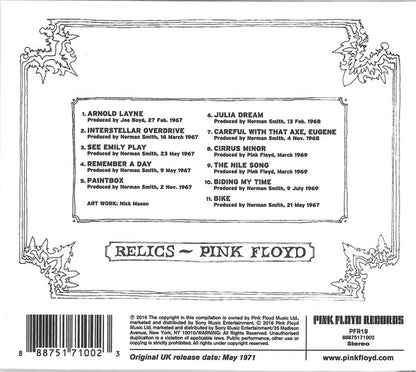 Pink Floyd : Relics (CD, Comp, RE, RM, Dig)