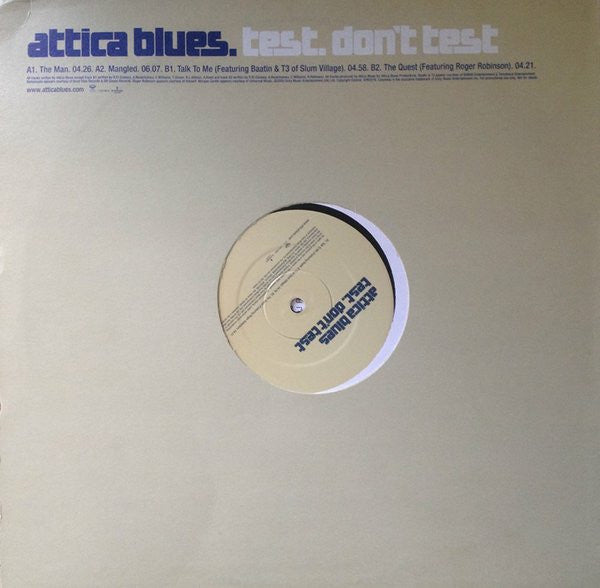 Attica Blues : Test. Don't Test (12", Promo, Smplr)