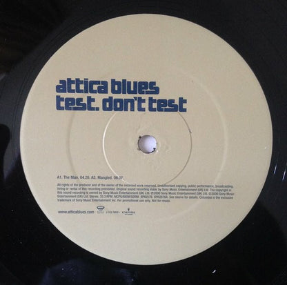 Attica Blues : Test. Don't Test (12", Promo, Smplr)