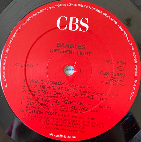 Bangles : Different Light (LP, Album)