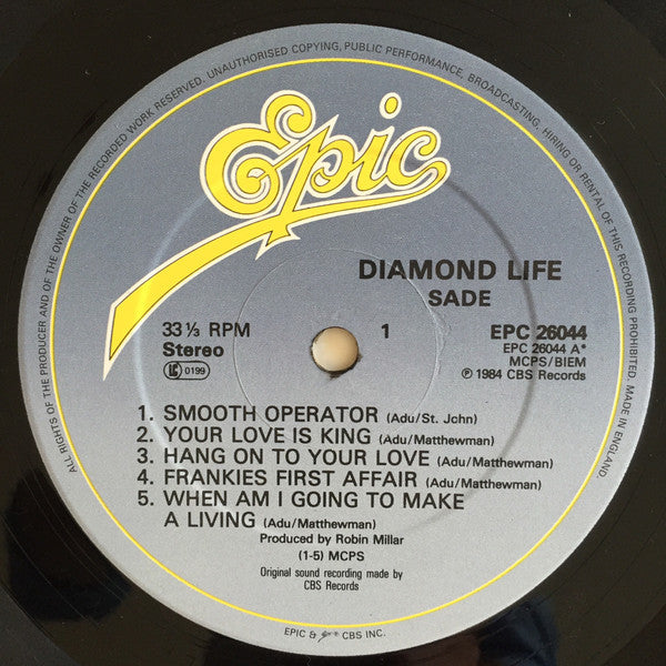 Sade : Diamond Life (LP, Album, Gat)