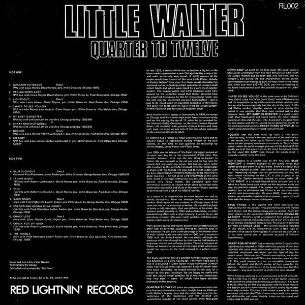 Little Walter : Quarter To Twelve (LP, Comp, Mono, RE)