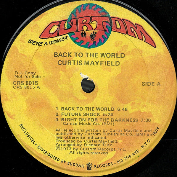 Curtis Mayfield : Back To The World (LP, Album, Promo, Gat)