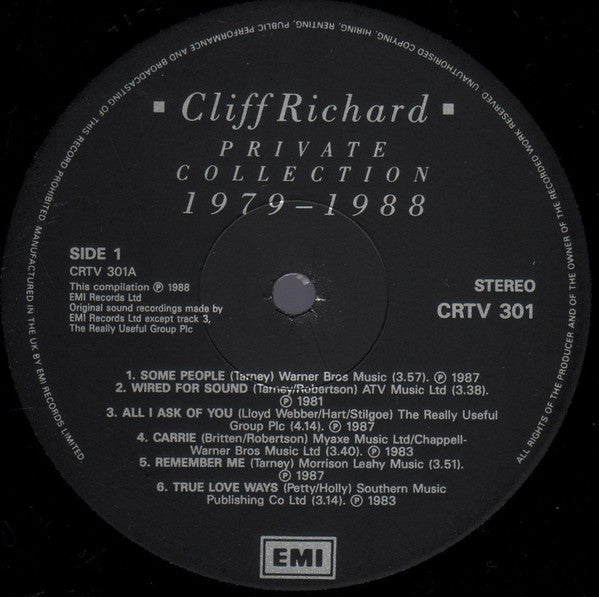 Cliff Richard : Private Collection (1979 - 1988) (2xLP, Comp)