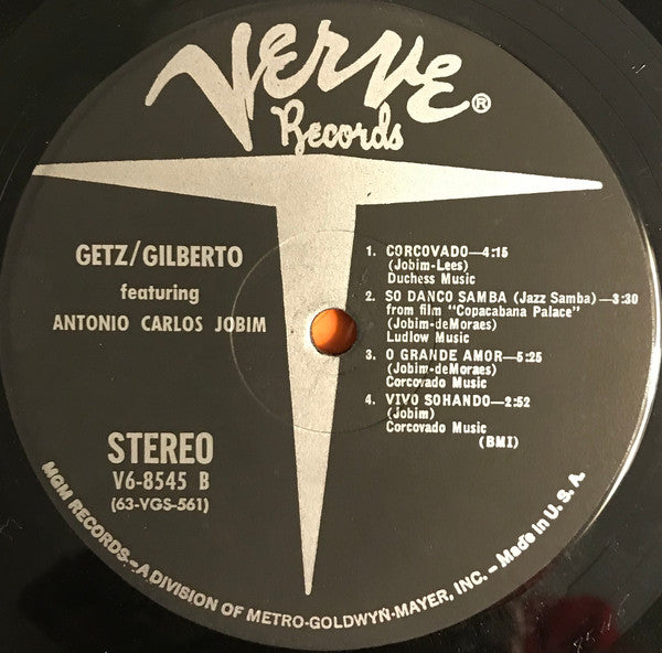 Stan Getz / João Gilberto Featuring Antonio Carlos Jobim : Getz / Gilberto (LP, Album, Gat)