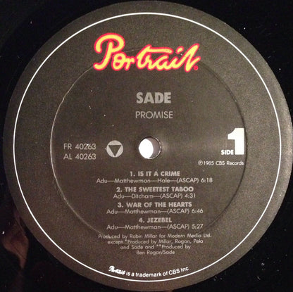 Sade : Promise (LP, Album, RP, Car)