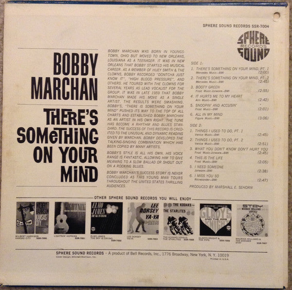 Bobby Marchan : There's Something On Your Mind  (LP, Mono)