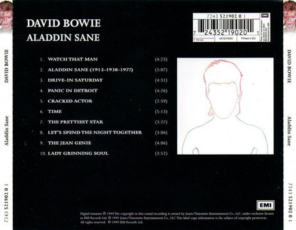 David Bowie : Aladdin Sane (CD, Album, Enh, RE, RM, EMI)