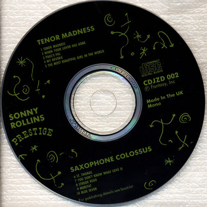 Sonny Rollins : Tenor Madness / Saxophone Colossus (CD, Comp, Mono, RM)