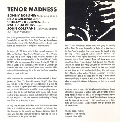 Sonny Rollins : Tenor Madness / Saxophone Colossus (CD, Comp, Mono, RM)