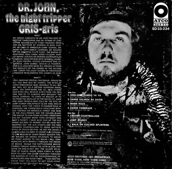 Dr. John, The Night Tripper : Gris-Gris (LP, Album, RP, MO )