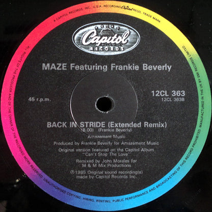 Maze Featuring Frankie Beverly : Too Many Games (12", Single)