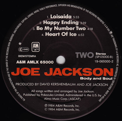 Joe Jackson : Body And Soul (LP, Album)