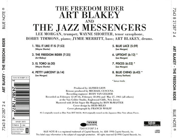 Art Blakey & The Jazz Messengers : The Freedom Rider (CD, Album, RE)