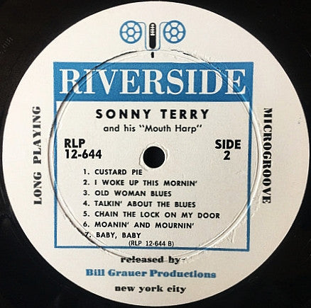 Sonny Terry : Sonny Terry And His Mouth-Harp (LP, Album, Mono)