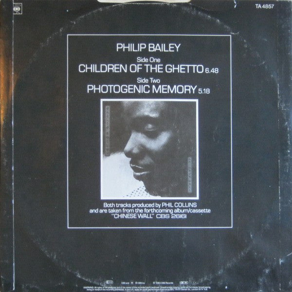 Philip Bailey : Children Of The Ghetto / Photogenic Memory (12")